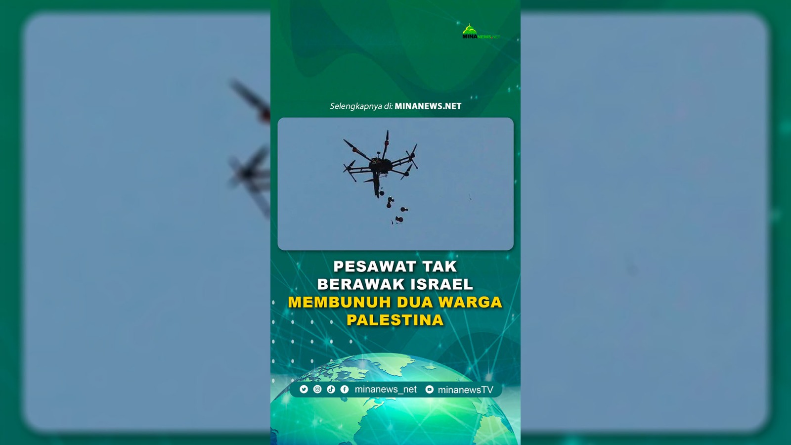 Pesawat Tak Berawak Israel Bunuh Dua Warga Palestina