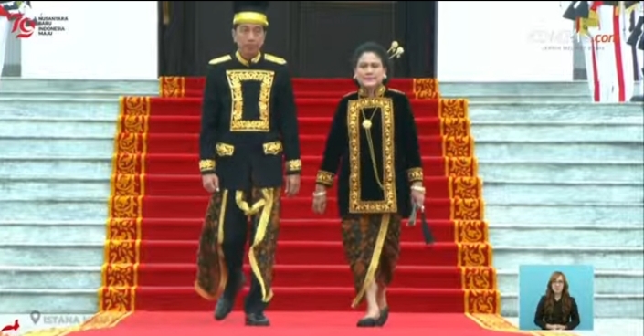 Upacara HUT ke-79 RI di IKN, Jokowi Kenakan Baju Adat Kustim (foto: YouTube Setkab RI)